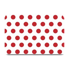 Polka-dots-white Red Plate Mats by nateshop