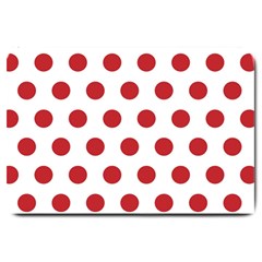 Polka-dots-white Red Large Doormat  by nateshop