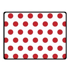 Polka-dots-white Red Fleece Blanket (small) by nateshop