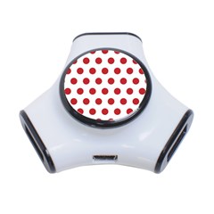 Polka-dots-white Red 3-port Usb Hub by nateshop