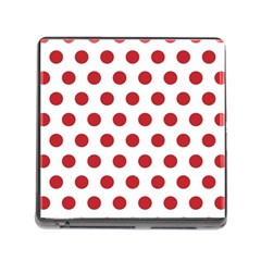 Polka-dots-white Red Memory Card Reader (square 5 Slot) by nateshop