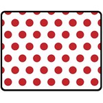 Polka-dots-white Red Fleece Blanket (Medium)  60 x50  Blanket Front