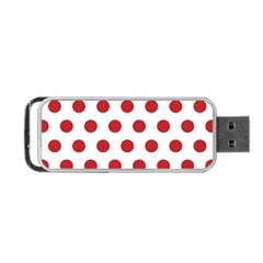 Polka-dots-white Red Portable Usb Flash (one Side) by nateshop