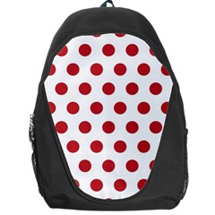 Polka-dots-white Red Backpack Bag by nateshop