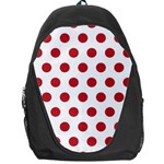 Polka-dots-white Red Backpack Bag Front