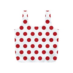 Polka-dots-white Red Full Print Recycle Bag (s) by nateshop