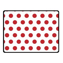 Polka-dots-white Red Double Sided Fleece Blanket (small)  by nateshop