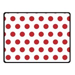 Polka-dots-white Red Double Sided Fleece Blanket (Small)  45 x34  Blanket Front