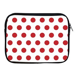 Polka-dots-white Red Apple Ipad 2/3/4 Zipper Cases by nateshop