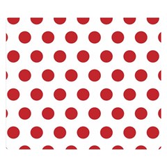 Polka-dots-white Red Double Sided Flano Blanket (small)  by nateshop