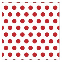 Polka-dots-white Red Square Satin Scarf (36  X 36 ) by nateshop