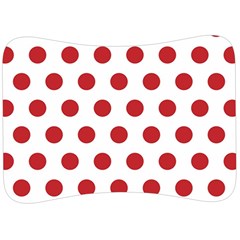 Polka-dots-white Red Velour Seat Head Rest Cushion by nateshop