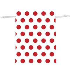 Polka-dots-white Red  Lightweight Drawstring Pouch (xl) by nateshop