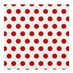 Polka-dots-white Red Banner And Sign 4  X 4 