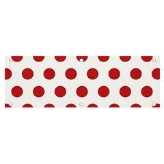 Polka-dots-white Red Banner And Sign 6  X 2 