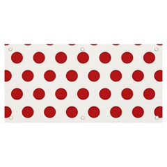 Polka-dots-white Red Banner And Sign 6  X 3 