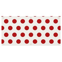 Polka-dots-white Red Banner And Sign 4  X 2 