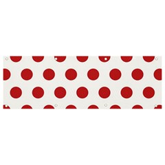 Polka-dots-white Red Banner And Sign 9  X 3 