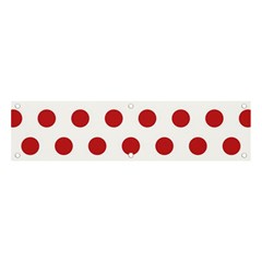 Polka-dots-white Red Banner And Sign 4  X 1 