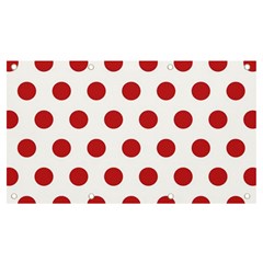 Polka-dots-white Red Banner And Sign 7  X 4 