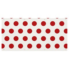 Polka-dots-white Red Banner And Sign 8  X 4 