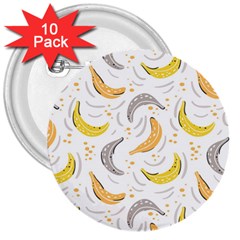 Seamless Stylish Pattern-with-fresh-yellow-bananas-background 3  Buttons (10 Pack)  by Wegoenart