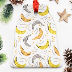 Seamless Stylish Pattern-with-fresh-yellow-bananas-background Bell Ornament (two Sides) by Wegoenart