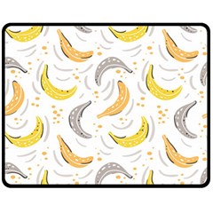 Seamless Stylish Pattern-with-fresh-yellow-bananas-background Double Sided Fleece Blanket (medium)  by Wegoenart