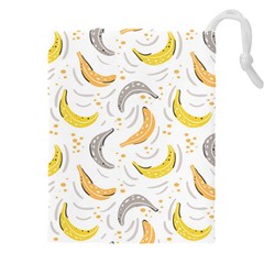 Seamless Stylish Pattern-with-fresh-yellow-bananas-background Drawstring Pouch (5xl) by Wegoenart