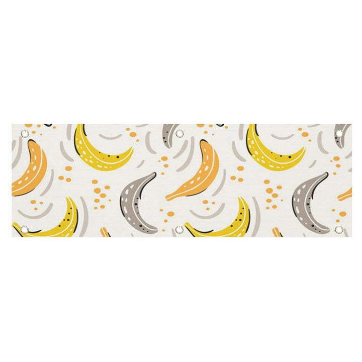 Seamless stylish pattern-with-fresh-yellow-bananas-background Banner and Sign 6  x 2 