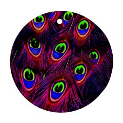 Peacock-feathers Ornament (round) by nateshop