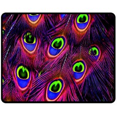 Peacock-feathers Fleece Blanket (medium)  by nateshop