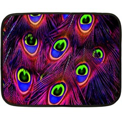 Peacock-feathers Fleece Blanket (mini) by nateshop