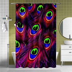 Peacock-feathers Shower Curtain 48  X 72  (small)  by nateshop