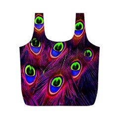 Peacock-feathers Full Print Recycle Bag (m) by nateshop