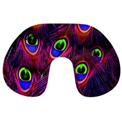 Peacock-feathers Travel Neck Pillow by nateshop