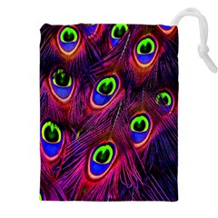 Peacock-feathers Drawstring Pouch (4xl) by nateshop