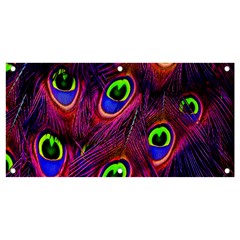 Peacock-feathers Banner And Sign 4  X 2  by nateshop