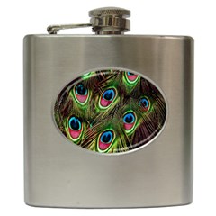 Peacock-army Hip Flask (6 Oz) by nateshop