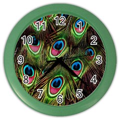 Peacock-army Color Wall Clock