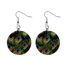 Peacock-army Mini Button Earrings by nateshop