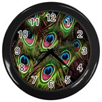 Peacock-army Wall Clock (Black) Front