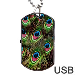 Peacock-army Dog Tag Usb Flash (one Side) by nateshop