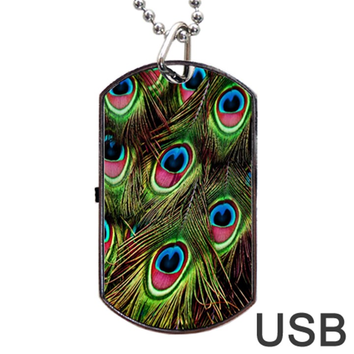 Peacock-army Dog Tag USB Flash (Two Sides)