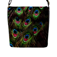 Peacock-army Flap Closure Messenger Bag (l) by nateshop