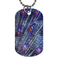 Peacock-feathers-blue Dog Tag (one Side) by nateshop