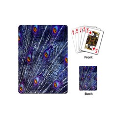 Peacock-feathers-blue Playing Cards Single Design (mini) by nateshop