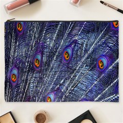 Peacock-feathers-blue Cosmetic Bag (xxxl) by nateshop