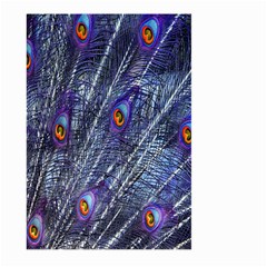 Peacock-feathers-blue Large Garden Flag (two Sides) by nateshop