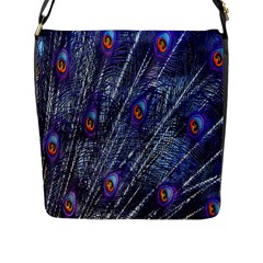 Peacock-feathers-blue Flap Closure Messenger Bag (l) by nateshop